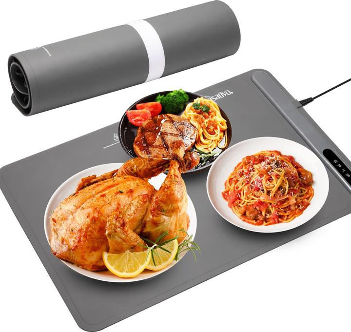 Produktbild Casativo 4er-Set Elektrische Warmhalteplatte Silikon, rollbar, 55 - 100 °C, 61 x 40cm, 250 W