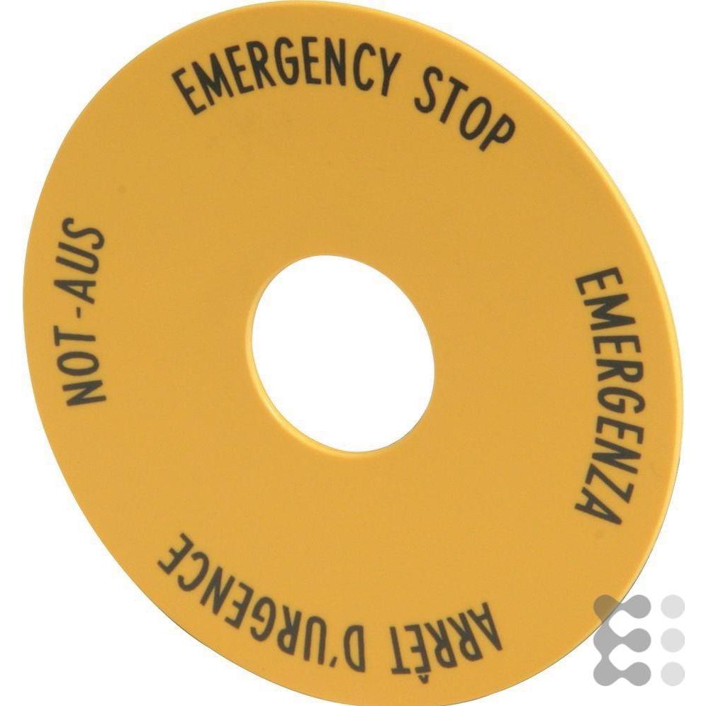 Eaton, Sicherheitskennzeichnung, Not-Halt-Schild rund 60mm viersprachig