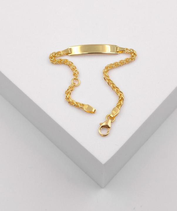 Produktbild Muau Plaketten-Armband (14 cm, 750/18K Gelbgold)