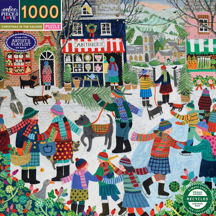 Eeboo - Puzzle 1000 pcs - Christmas in the Square (EPZT211) (1000 onderdelen)