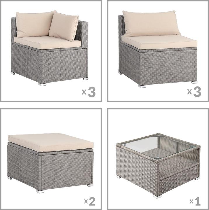 Produktbild Casaria Polyrattan Lounge Set