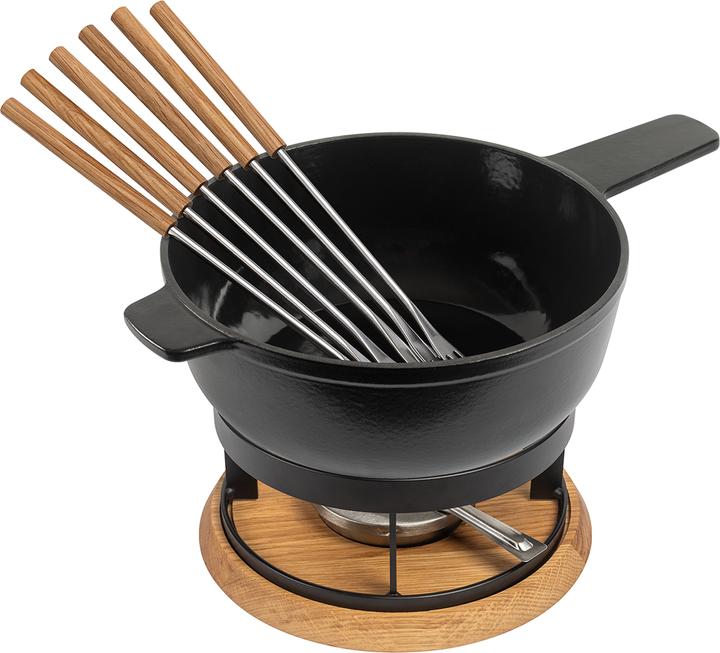 Kuhn Rikon Käsefondue Set Induktion Gusseisen schwarz matt Alpstein · Ø 24 cm (Käsefondue)