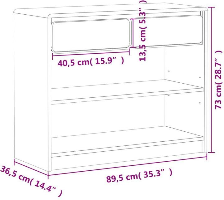 Image du produit vidaXL Konsolentisch (89.50 x 36.50 x 73 cm)