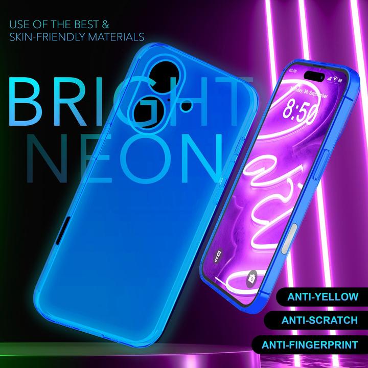 Immagine prodotto Nalia Copertura in silicone trasparente al neon (Apple iPhone 16)