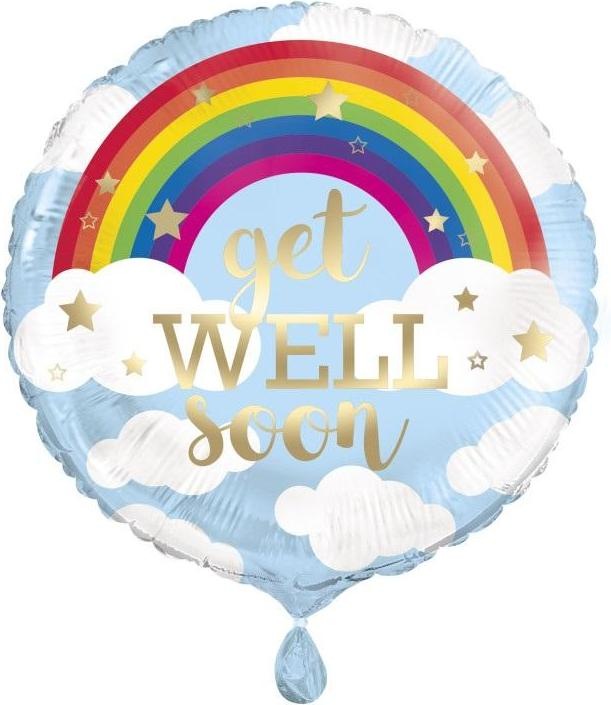 Produktbild Unique Party Regenbogen Folienballon Get Well Soon Folie