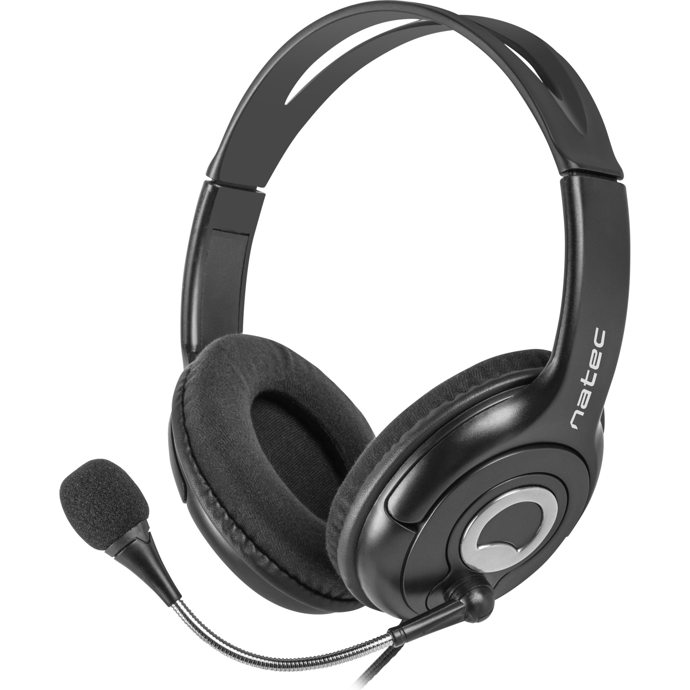 Natec BEAR 2 (Kabelgebunden), Office Headset, Schwarz