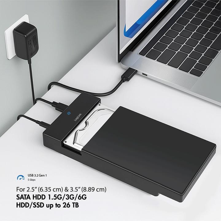 Produktbild LogiLink HDD Gehäuse Speichergehäuse 3,5 SATA USB 3.0 UA0460 (2.5", 3.5")