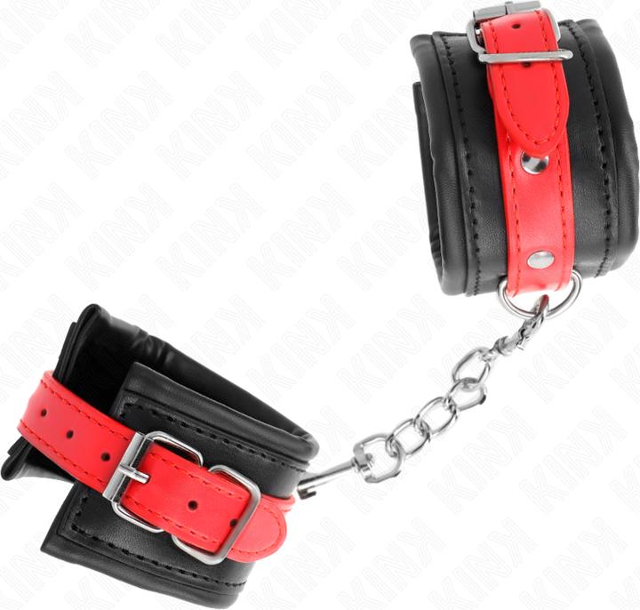 Productafbeelding Kink Polsboeien zwart met rode band verstelbaar 17-28 cm x 6 cm