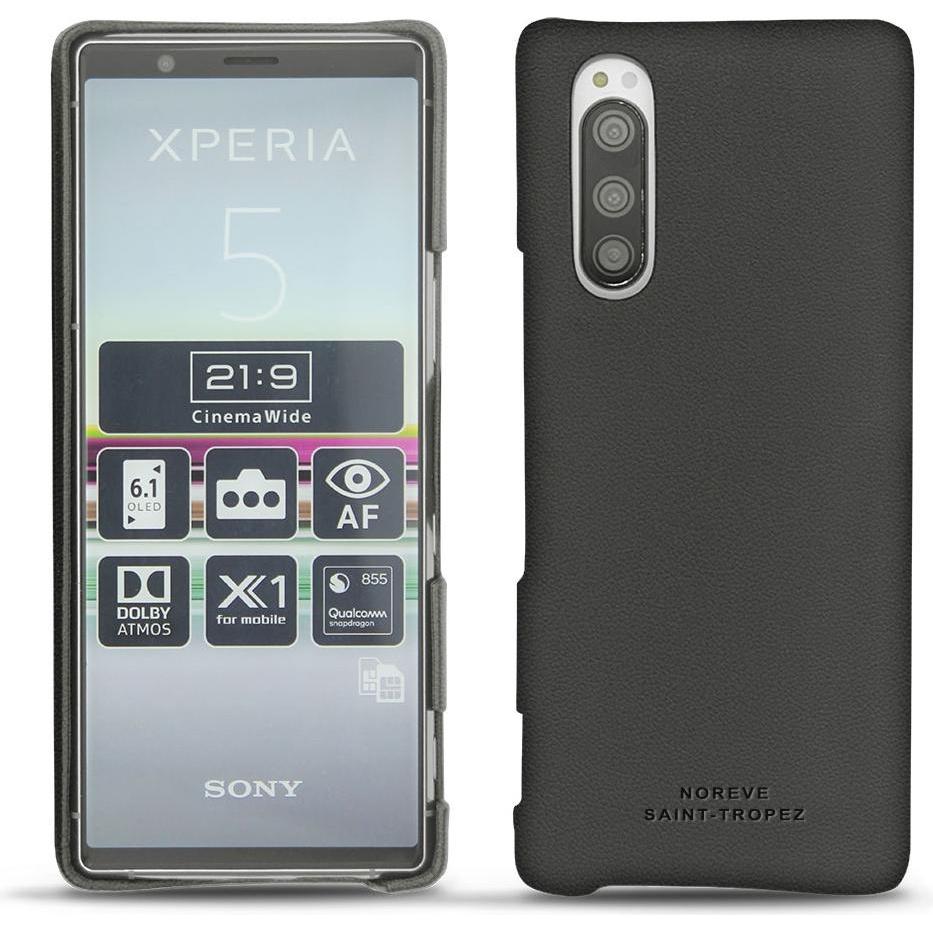 Noreve Lederschutzhülle (Sony Xperia 5), Smartphone Hülle, Schwarz