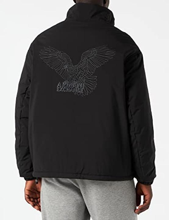 Actual product image Armani Exchange Snap Fastener Front Logo Back Print Jacket (L)
