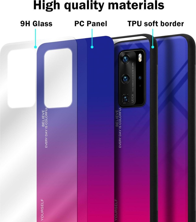 Immagine prodotto Cadorabo Copertura in vetro TPU 2 colori (Huawei P40 Pro+)