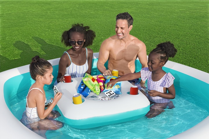 Image du produit Bestway Piscine familiale gonflable avec console centrale amovible Sippin' Summer™ 2,18 m x 2,18 m x 48 cm