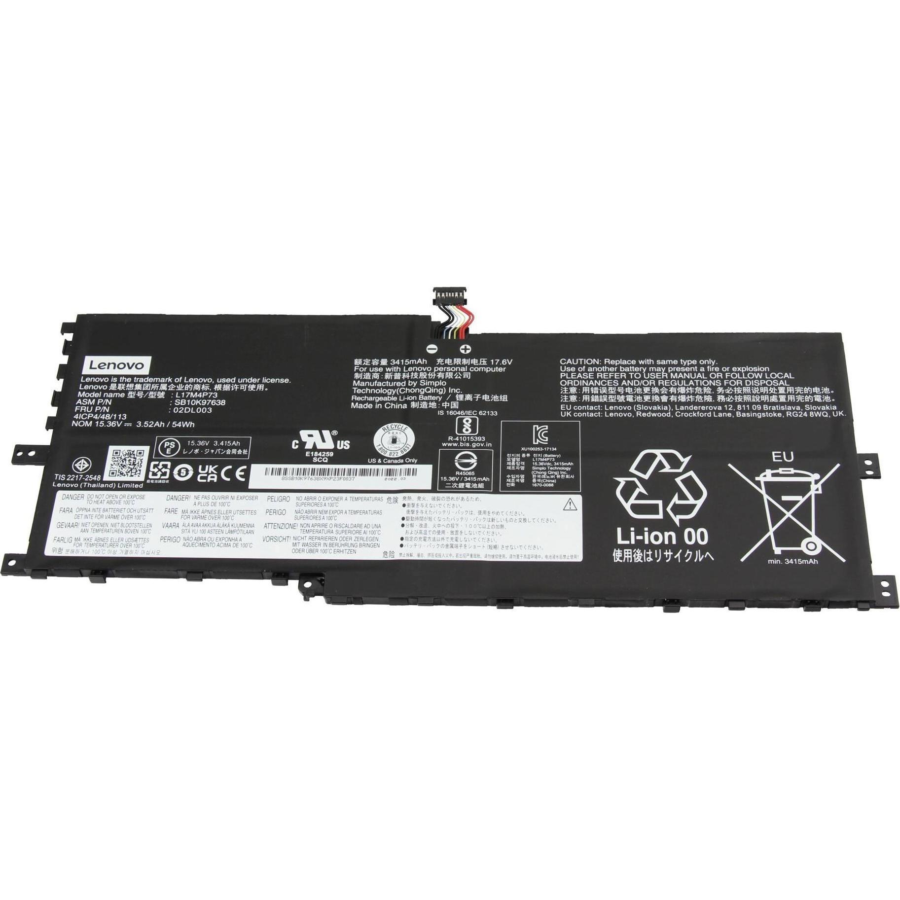Lenovo SB10K97624 (4 Zellen, 3520 mAh), Notebook Akku