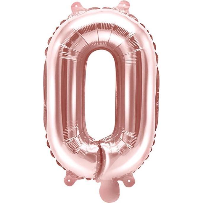 Partydeco Ballon Brief "O" in Roségold