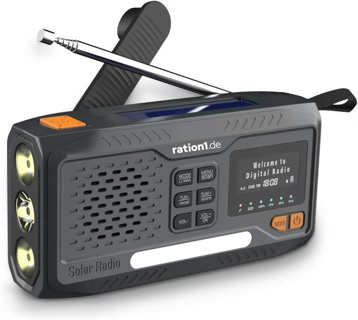 Actual product image Ration1.de DAB+ Kurbelradio (DAB+, Bluetooth)