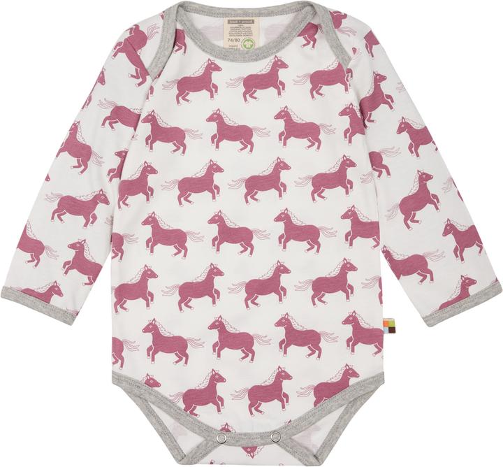 loud + proud Body langarm Druck Pferd Grape (74, 80)