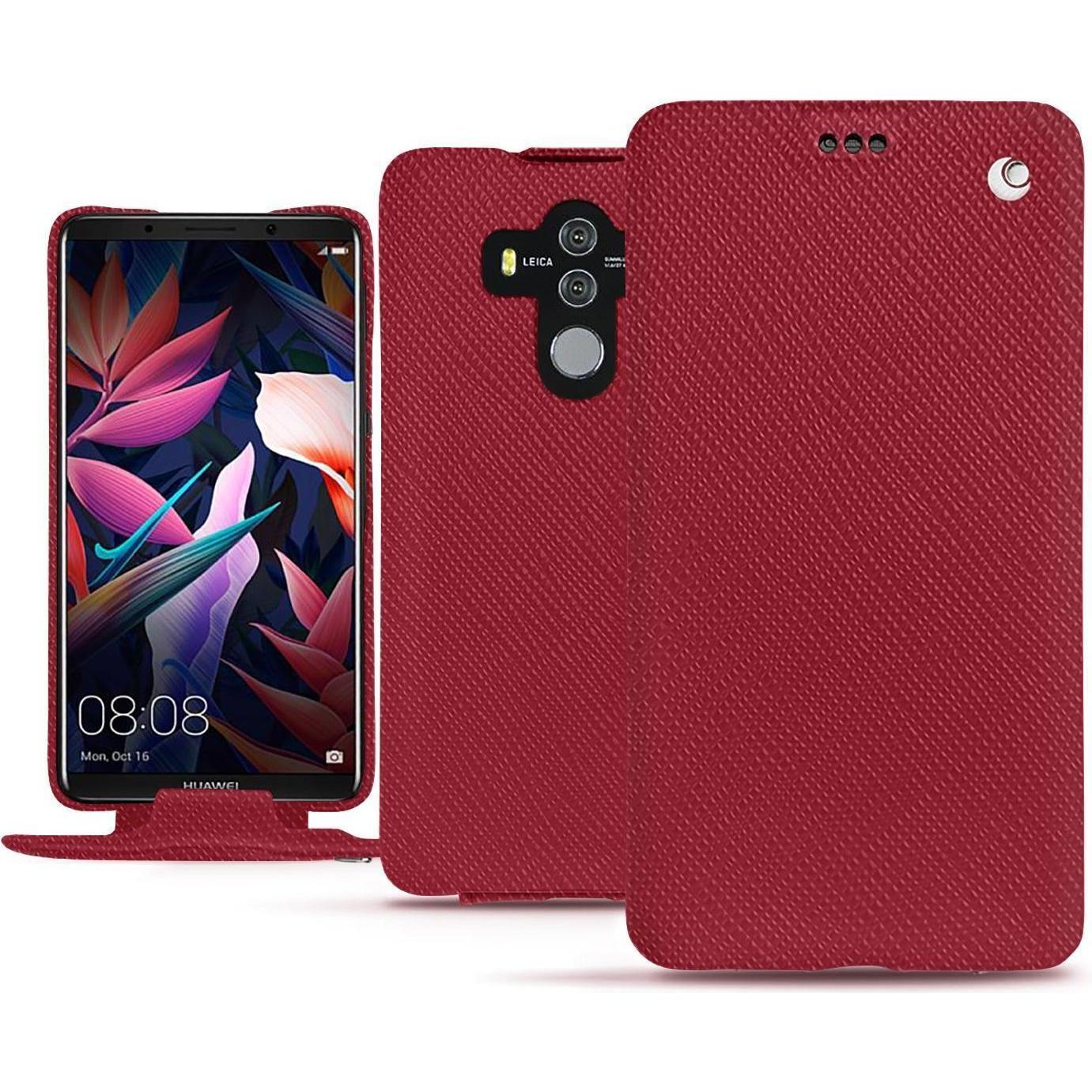 Noreve Lederschutzhülle vertikal (Huawei Mate 10 Pro), Smartphone Hülle, Rot