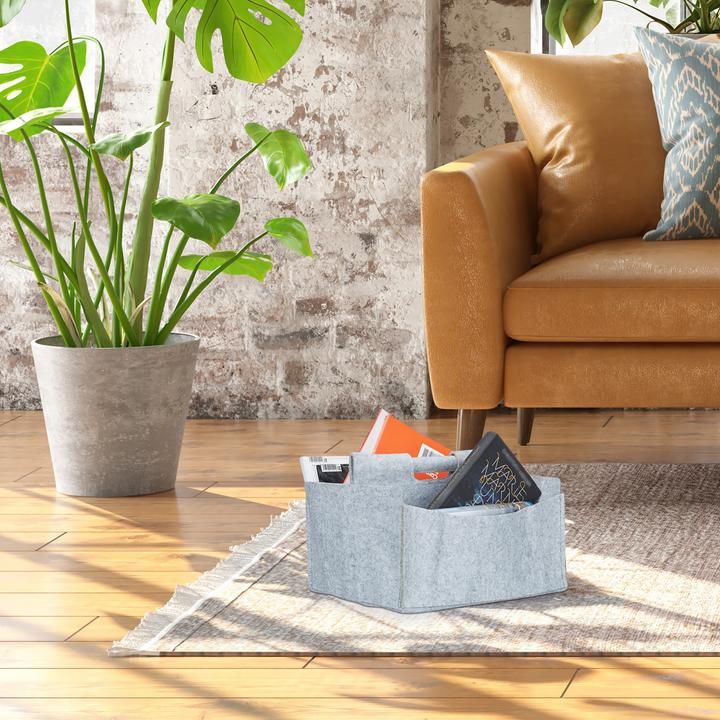 Image du produit Relaxdays Panier en feutre journaux (32 x 28 x 24 cm)