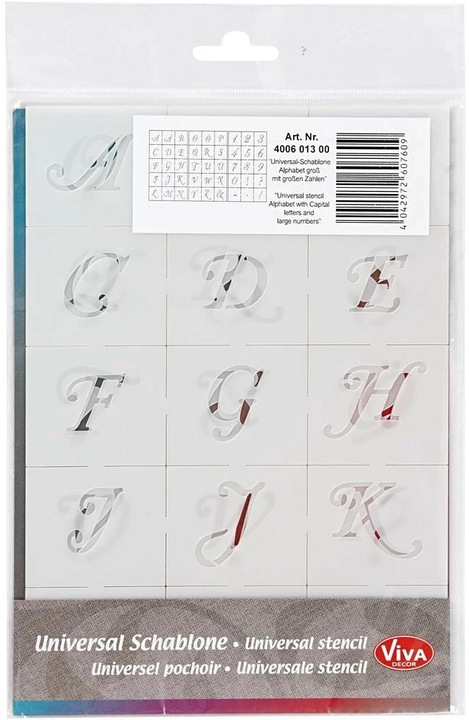 Immagine prodotto Creativ Company Lettering stencil lettere e numeri 3 fogli (150 mm)