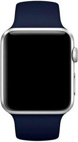 Actual product image pasek Silicon Apple Watch 38/40/ 41 mm niebieski/navy (Stainless steel)