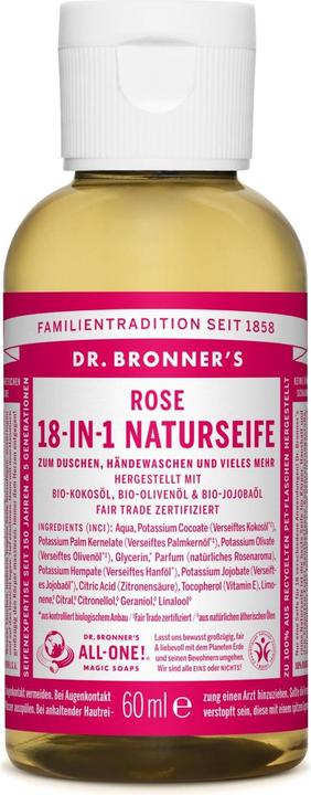 Valori nutrizionali e ingredienti Dr. Bronner's Rosa (Sapone liquido, 60 ml)