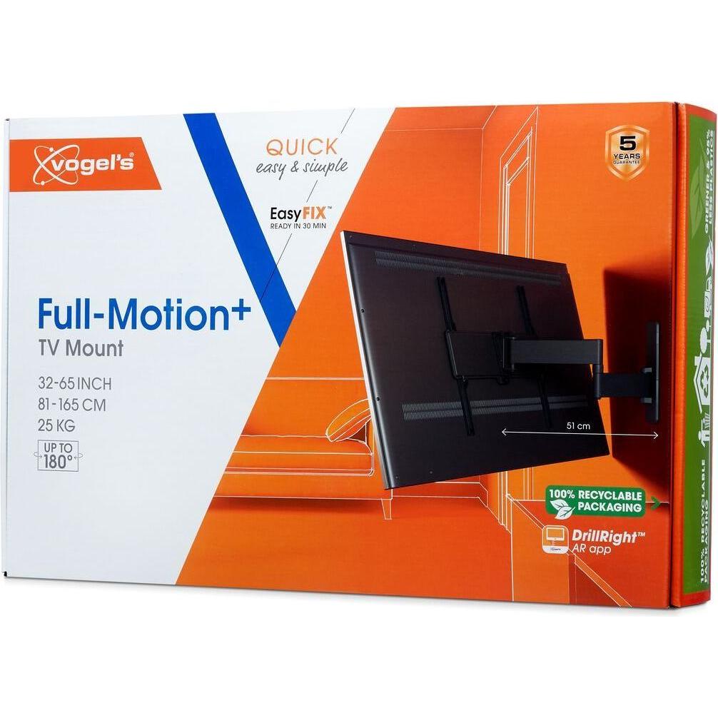 Thumbnail - Vogels Tvm 1443 Full Motion Medium (Wand, 65", 25 kg), TV Wandhalterung, Schwarz