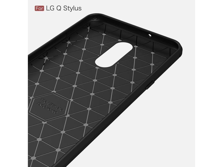 Actual product image Screenguard LG Q Stylus Cover Carbon Brushed Soft TPU (LG Q Stylus)