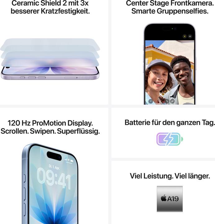 Produktbild Apple iPhone 17 (512 GB, Sage, 6.30", Dual SIM, 5G)