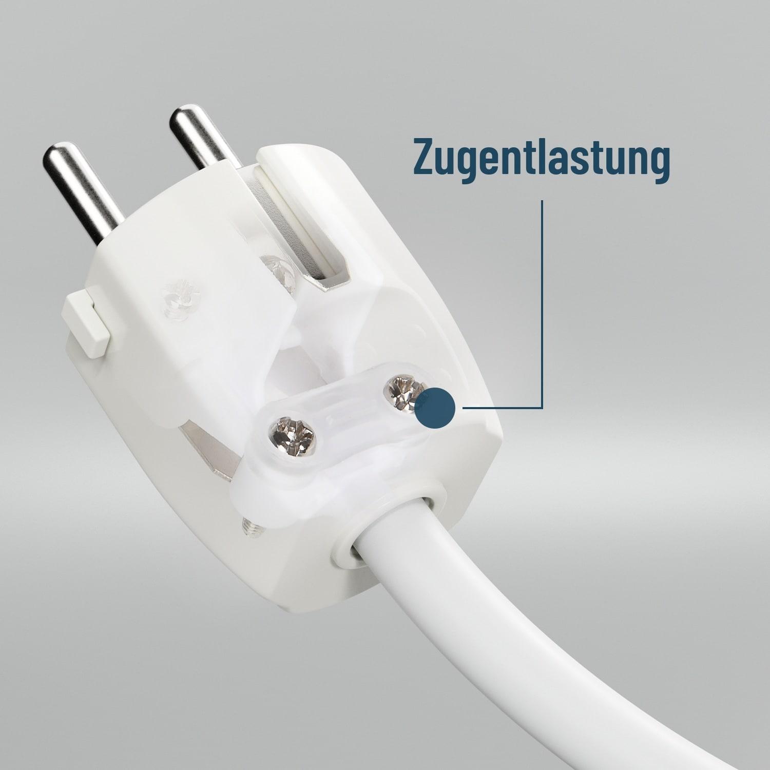 Thumbnail - Absina, Netzstecker + Netzkupplung, Schutzkontaktstecker, weiss, 3 Stück