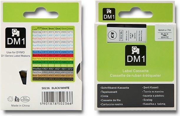 Produktbild Qoltec Tape for DYMO D1 43613 6mm x 7m Baltas (0.60 cm, Weiss)