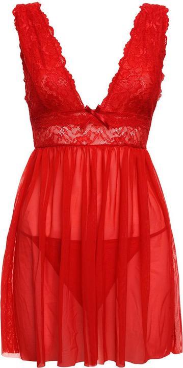 Productafbeelding Christine Le Duc Babydoll + String Lieve Rot (S, M)