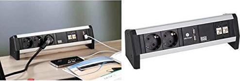 Actual product image Bachmann Facility System DESK 2 x Schuko, 1 x USB Charger, 2 x Cat6 creates optimal conditions for the (2 x, CEE 7/3, 2 m)