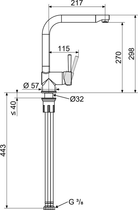 Actual product image Stiebel Eltron Armatur / Wasserhahn Küche MAE-B, schwarz matt, drucklos, für Mini Durchlauferhitzer oder Boiler