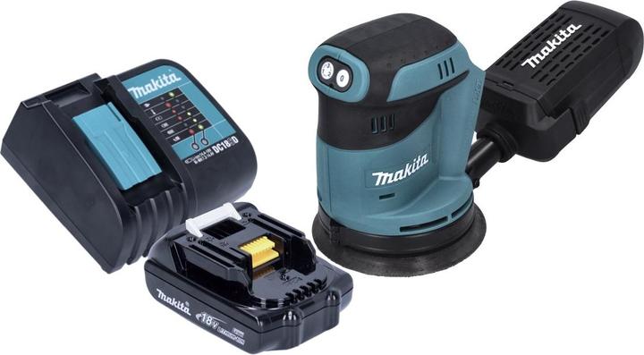 Produktbild Makita DBO 180 SY1 Akku Exzenterschleifer 18 V 125 mm + 1x Akku 1,5 Ah + LadegerÃ¤t (Exzenterschleifer)