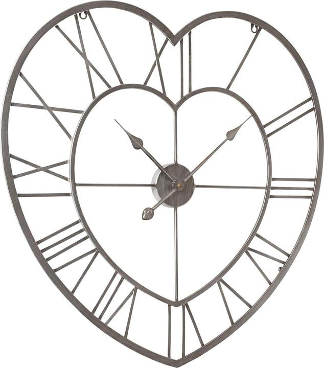 Actual product image Hometime Metal Heart Shaped Wall Clock