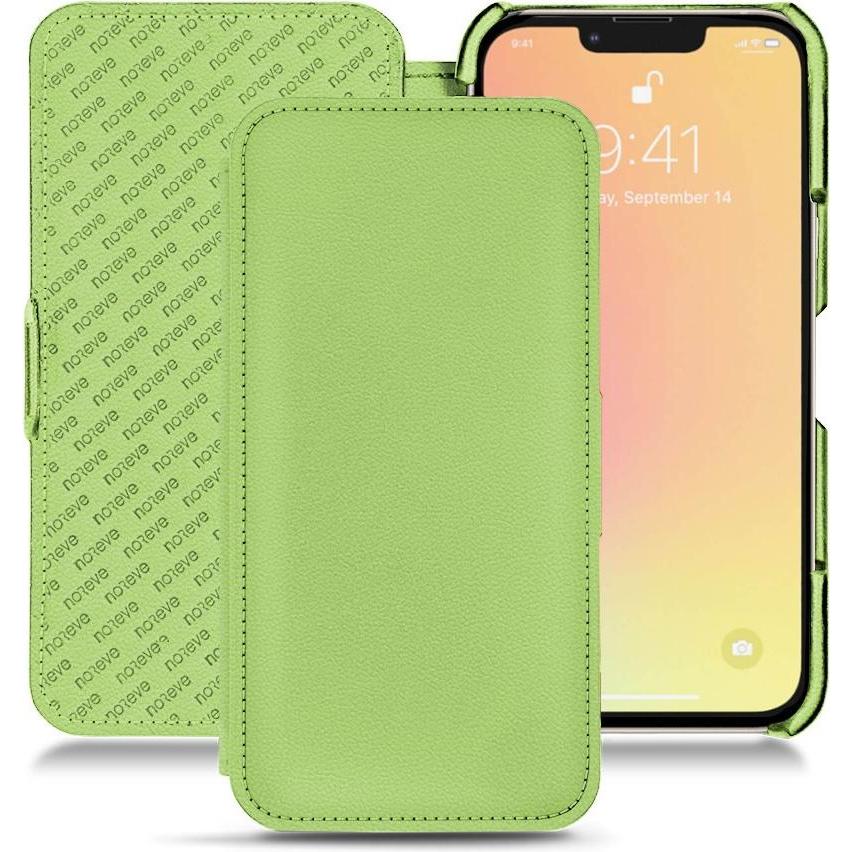 Noreve Lederschutzhülle horizontal (Apple iPhone 13), Smartphone Hülle, Grün
