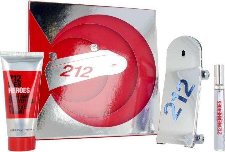 Actual product image Carolina Herrera Herrera 212 Heroes Set: EDT Spray 90ml Shower Gel 100ml EDT Spray 10ml