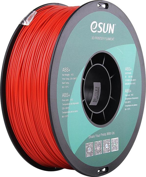 Produktbild eSUN ABS+ 1,75mm Red 1kg 3D Filament (ABS, 1.75 mm, 1000 g, Rot)