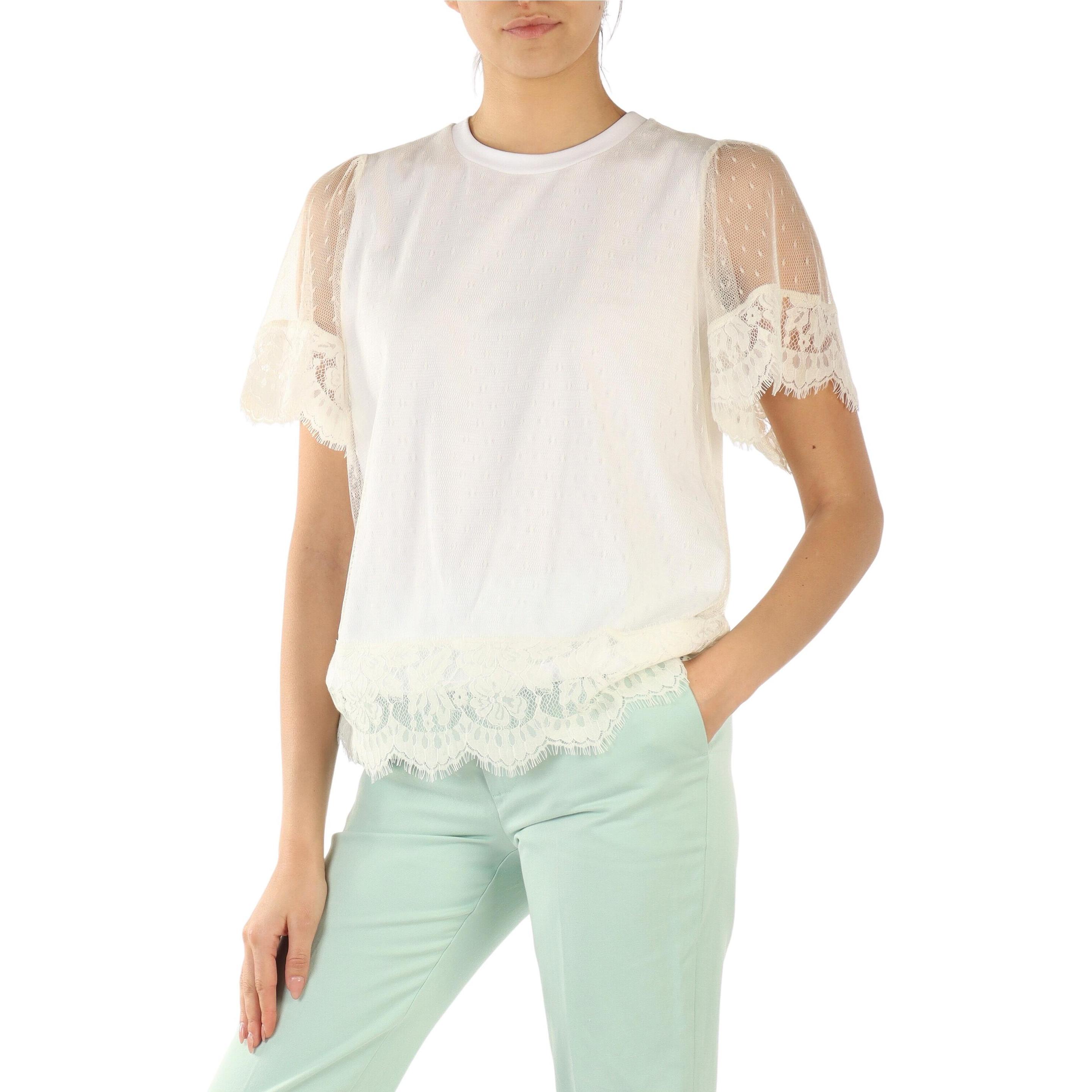 Twinset, Damen, Shirt, t-hirt twinet, Weiss, (S)
