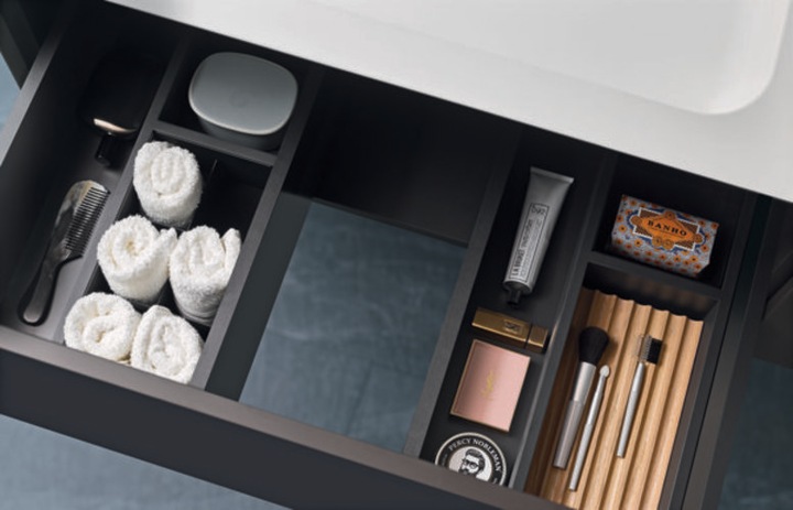 Actual product image Alape WP.Folio8 washbasin, 1254x350x450mm, vanity unit 2 full extensions, washbasin without tap hole