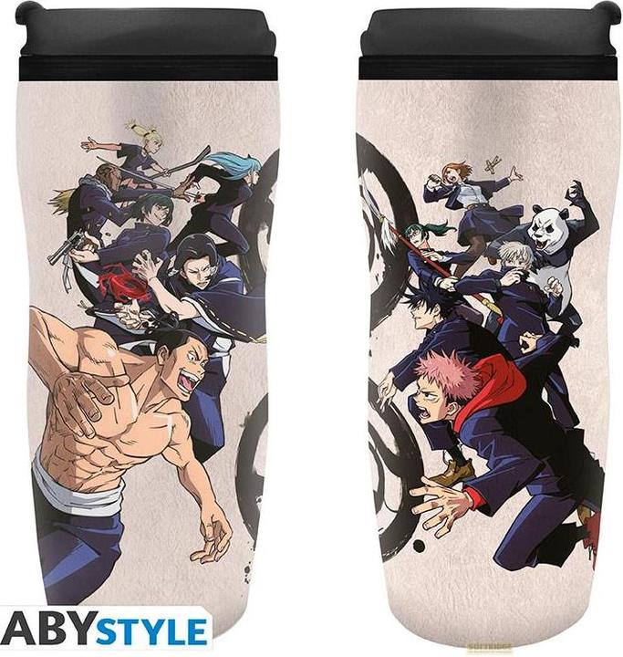 Actual product image ABYstyle Jujutsu Kaisen Travel Mug: Tokyo vs Kyoto