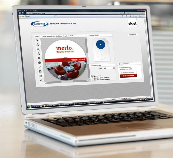 Actual product image Sigel CD/DVD labels