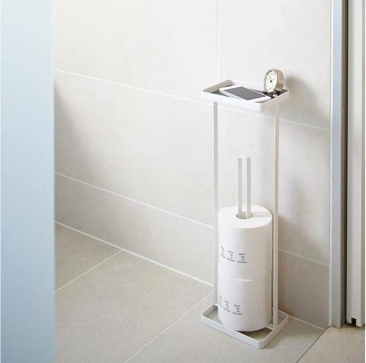 Actual product image Yamazaki Toilet roll holder with shelf TOWER