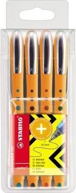 Produktbild STABILO worker+ Tintenroller (Grün, Blau, Schwarz, Rot, 4 x)