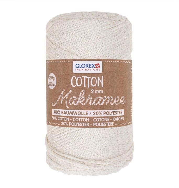 Image du produit Glorex Laine Makramee Cotton 2 mm, 250g, crème (225 m)