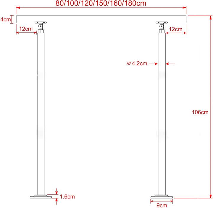 Actual product image Hengmei Edelstahl-Treppengeländer (Stainless steel)