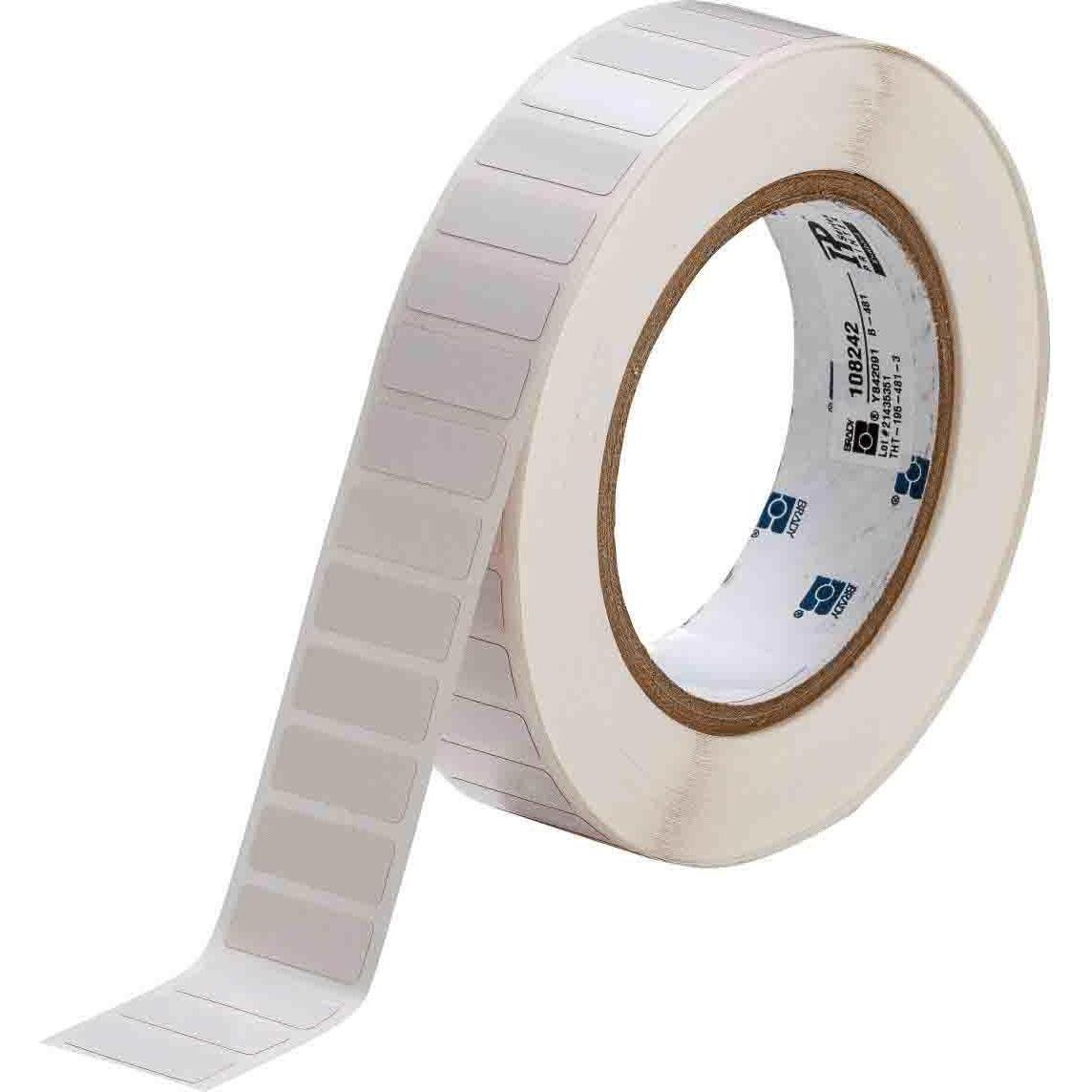 Brady, Etiketten, THT-58-718-10, Spannungsableitendes Polyimid, Weiss, glänzend, 25.40 x 9.53 mm, permanent (10