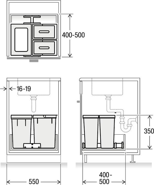 Productafbeelding Müllex Kehrichtbehälter X-LINE X55 M17 (20 l)