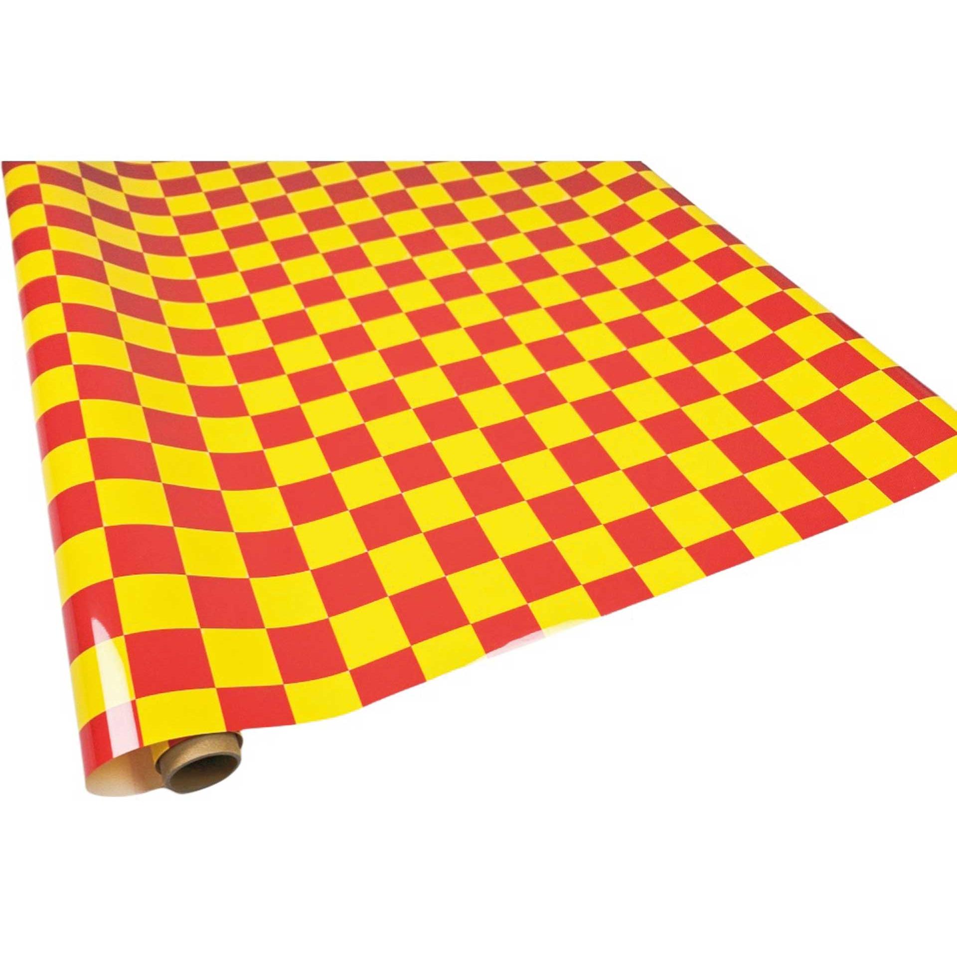 Planet-Hobby Bügelfolie Rot / Gelb Quadrat (3x3cm) 2 Meter
