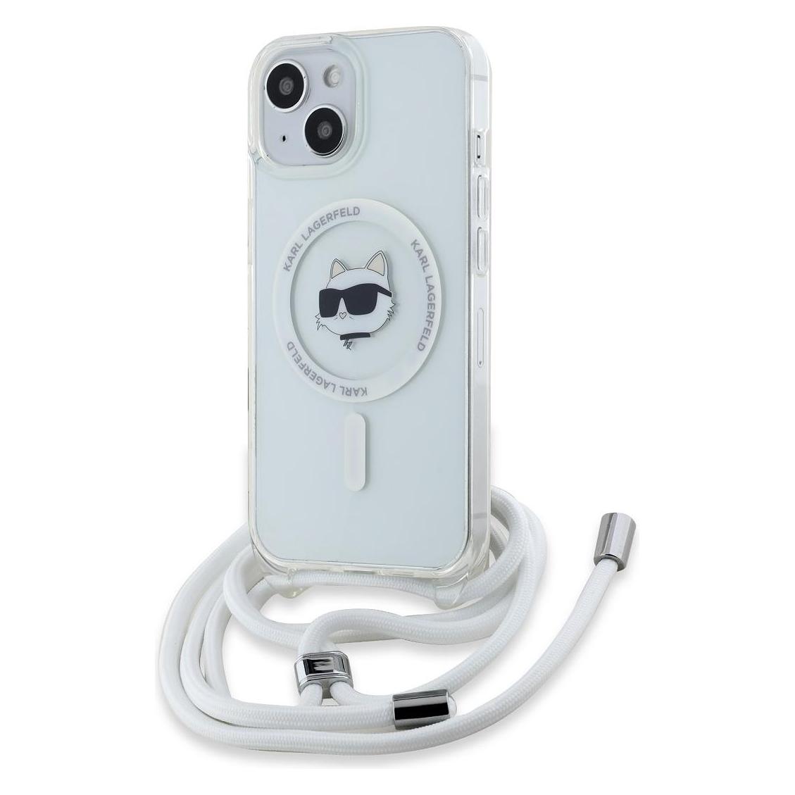 Karl Lagerfeld KLHMP15SHCCHNT IPhone 15 / 14 / 13 6.1" Hardcase Transparent Iml Choupette Head & Cor (Apple IPhone 13, Apple IPhone 14, Apple IPhone